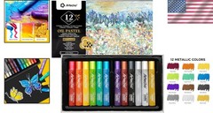 Soft Oil Pastels Set of 12 Metallic Colors – Perfect for Art & DIY Creations