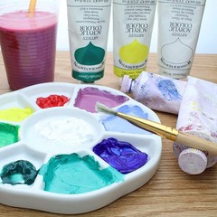 9 Well Porcelain Ceramic Watercolor Paint Palette – Ceramic Mixing Palette Tray