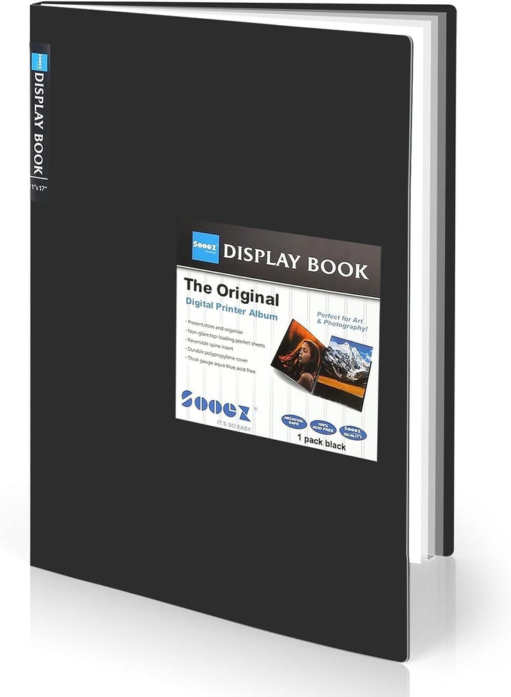 11″x14″ Art Portfolio Folder 30 Pockets Displays 60 Pages Plastic Sleeves