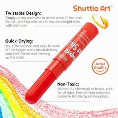 Tempera Paint Sticks Set, 30 Colors Solid Paint with Drawing Pad, Quick Drying