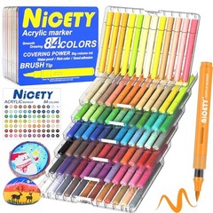 Acrylic Paint Markers – Water-Based Brush Tip Acrylic Paint Pens 84 Colors