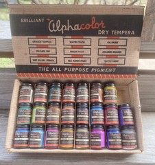 Weber Costello RARE Alpha Colors Dry Tempera 23 Glass Jar Box