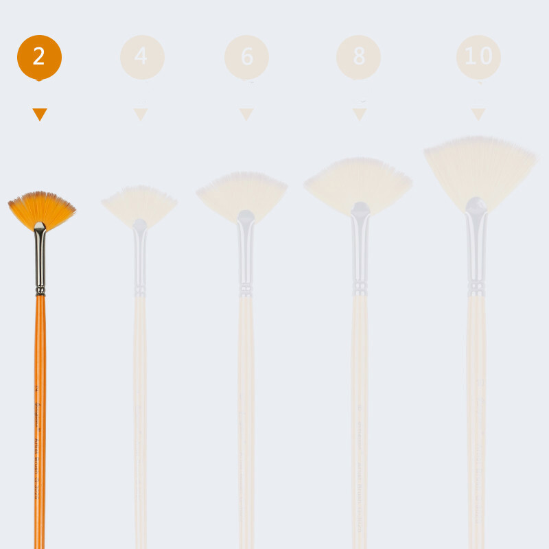Fan Oil Painting Brushes Nylon Hair Watercolor Paintbrush Set Wooden Handle
