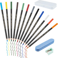 Underglaze Pencils Ceramic Art Set 12 Colors Includes Sharpener Eraser Pottery