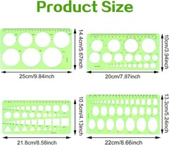 Circle Template for Drawing Drafting, 4Pcs Plastic Circle/Oval/Triangle…