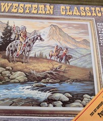 1983 Craft House Into the Mountain Oil Native American Paint By Number Kit 18×24