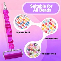 ZYNYXY 17PCS Ergonomic Diamond Art Pen Purple + Pink + White + 5 PCS Tips