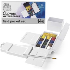 Winsor & Newton Cotman Watercolors Field Box Set – 12 half pans