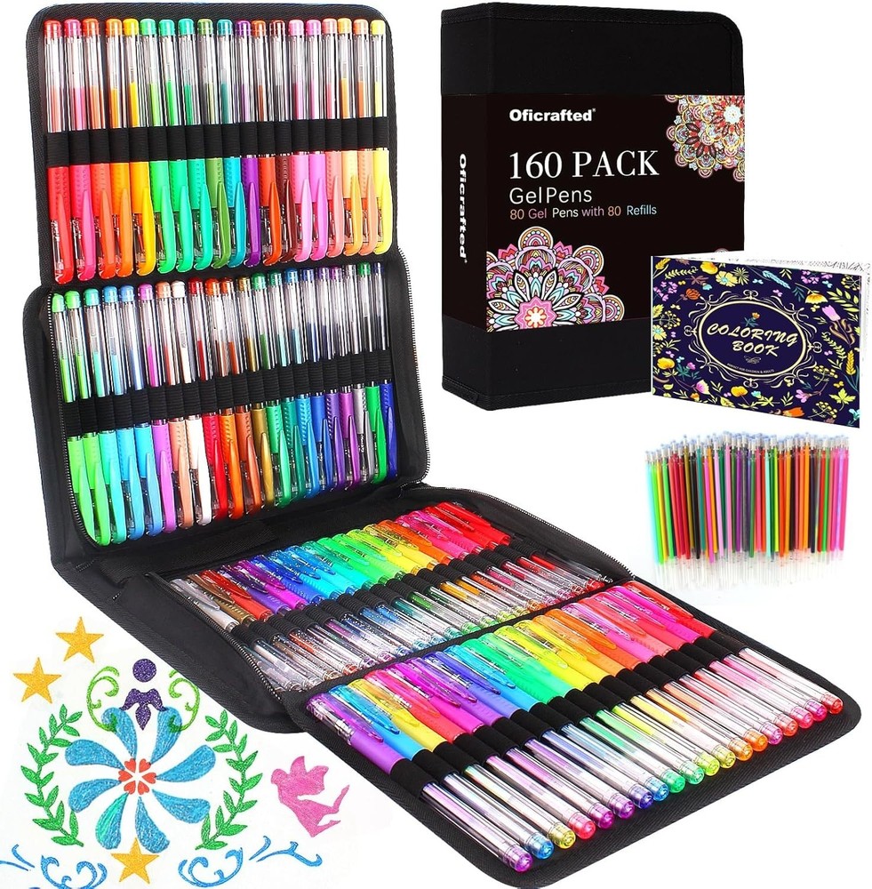 160 Pack Gel Pens for Adult Coloring Book, 80 Colors Gel Pens Colored with 80…