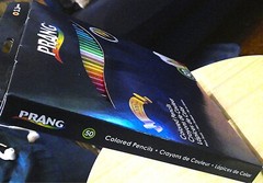 PRANG Colored Pencils +COLOR BY NUMBER Coloring Book, w GOLD & SILVER pencils