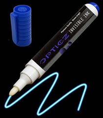 Opticz XL Blue Blacklight Reactive Large Tip Invisible UV Ink Security Marker