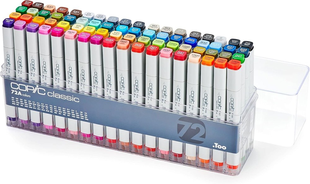 COPIC Classic Coloured Marker Pen – Set of 72 A, For Art & Crafts, Colouring