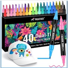 Pagather 40 Fabric Markers fade resistant ,non toxic, quick dry, multi surface