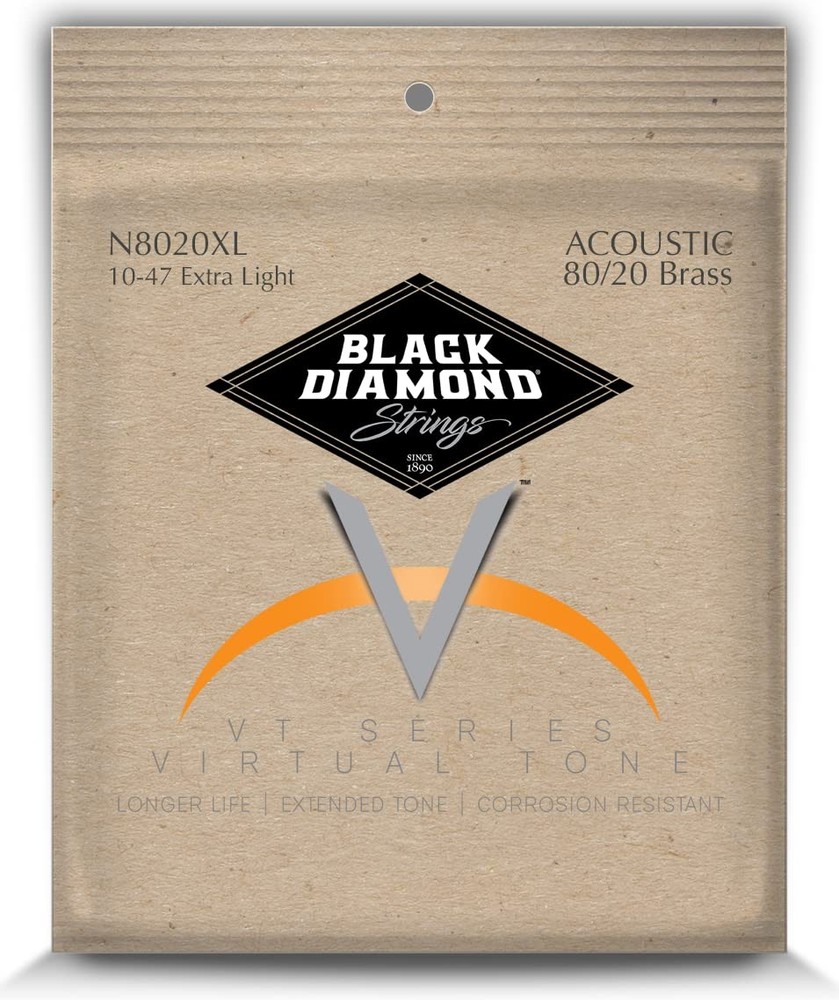 Black Diamond Strings¬Æ N8020XL Acoustic 80/20 Brass Extra Light .010P.014P.023B