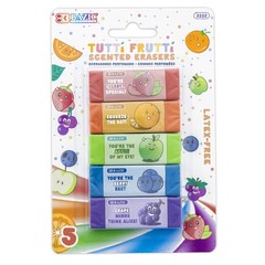 BAZIC Products Scented Erasers, Latex Free, 1-Pack, Assorted Fruit Scents