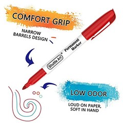 Permanent Markers, Fine Point, Assorted Colors, Works on 48 Colors