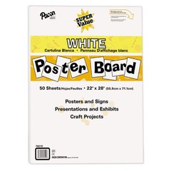 White Poster Board 22″x28″ – 50 Sheets for Craft Projects and Presentations