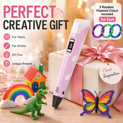 3D Printing Pen Kit LED Display Drawing Pen PLA Filament Kids Gift Starter Set
