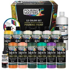 12 Color Special Effects 8-Ounce Pouring Paint Kit – Water Based Acrylic