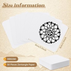 50 Pcs Artist’s Tiles 3.5” x 3.5” Zen Square White Paper Tiles Drawing Supp…
