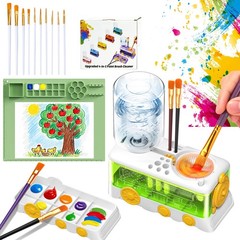 Painting Station Set Upgraded Paint Brush Cleaner Silicone Mat 10 Brushes
