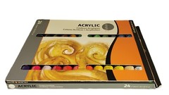 Daler Rowney Simply Acrylics Set of 24 Paint Colors 12ml / .4 US fl oz Tubes New