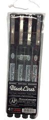 Black Liner 4 Pen “Broad” Set Drawing, Sketching, Rendering