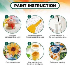 Framed Paint by Numbers Kit for Adults Beginner & Kids Ages 8-12, Animals Giraff