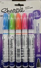 Sharpie 5 Pack Oil-Based Paint Markers Medium Tip Bright Colors