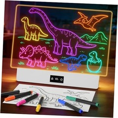 16″ LED Drawing Board for Kids, USB-C Rechargeable Neon Glow Pad for White