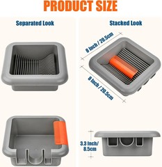 Paint Brush Cleaner Washer Trays, 2 Individual Paint Trays for Fast Cleaning and