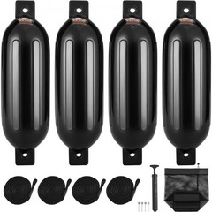 Boat Fenders, 6.5″ x 23″ Boat Bumpers for Docking, Inflatable Ribbed Fender …