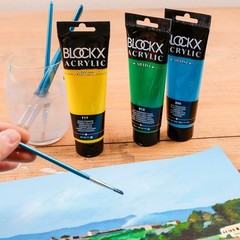 BLOCKX Primary Acrylic Artist Pigment Paint Starter set 5 x 120ml Great VALUE