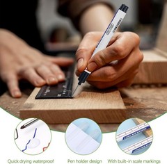 15PCS Long Head Deep Hole Marker Pens 20mm Quick Dry Waterproof Carpenter Marker