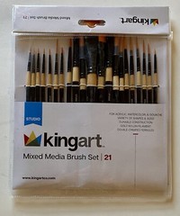 Studio Kingart Mixed Media Brush Set 21 All Short Handle Sizes