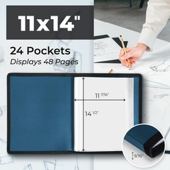 Dunwell 11×14 Art Portfolio Binder with Mounting Paper Blue, Large Portfolio …