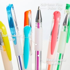 Non-Toxic Gel Pens Set – 130 Unique Colors & Bonus Book for Endless Creativity