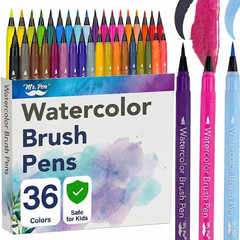 – Watercolor Brush Pens, 36 Pack, Watercolor Pens Set, Non-Toxic, Easily Blen…