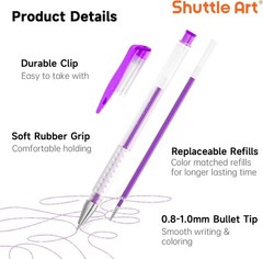 Shuttle Art 260 Pack Gel Pens Set, 130 Colors with 130 Refills for Adults Colori