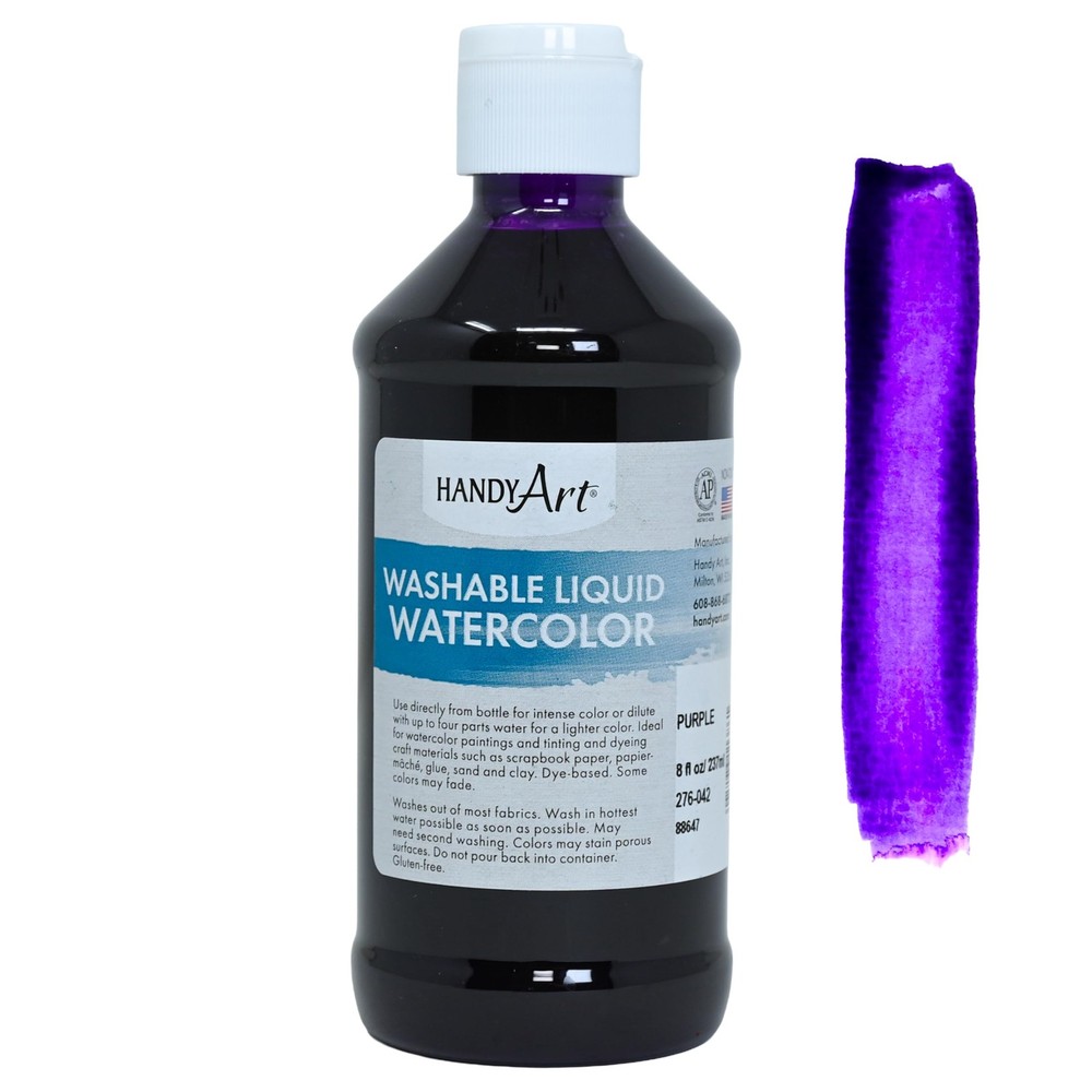 Washable Liquid , Purple, 8 oz Bottle, Dye-Based Color, Easy to Dilute with W…