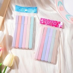 6pcs Pastel Highlighter Set Japanese Stationery for School & Study Use