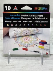 Artesprix Sublimation Markers – Fine Point – 10ct – Iron on Ink – NEW