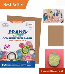 50 Sheets Light Brown Construction Paper 9″ x 12″ – Perfect for Arts & Crafts