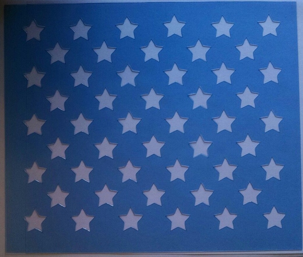 50 Star Large Stencil Template Airbrush Paint 8 1/4″ x 9 3/4″ (Stars 3/4″)