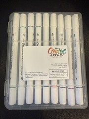 18 Dual-Tip Permanent Markers. Easy To Carry. Case Included
