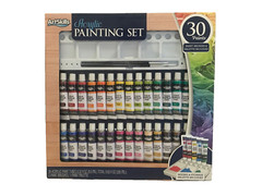 Art Skills Acrylic Painting Set of 30 Tubes with Mixing & Storage Palette