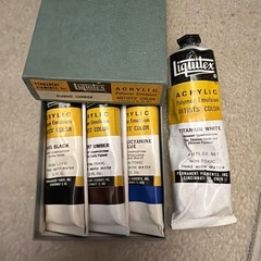 Vintage Permanent Pigments Liquitex Acrylic Artist’s Color 3 Tubes & Lg White