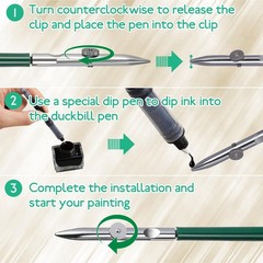 balacoo 3 Pcs Adjustable Straight Line Pen Set for Fine Line Drawing Technica…