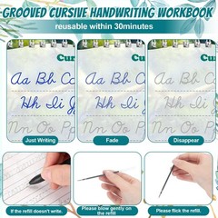 Grooved Cursive Handwriting Workbook Kit Reusable Cursive Workbook Groove Wri…