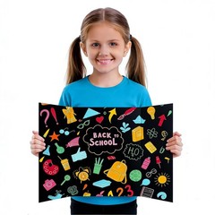 3-Pack Black Trifold Display Boards, 24 x 16 Inches Tri-Fold Corrugated Prese…